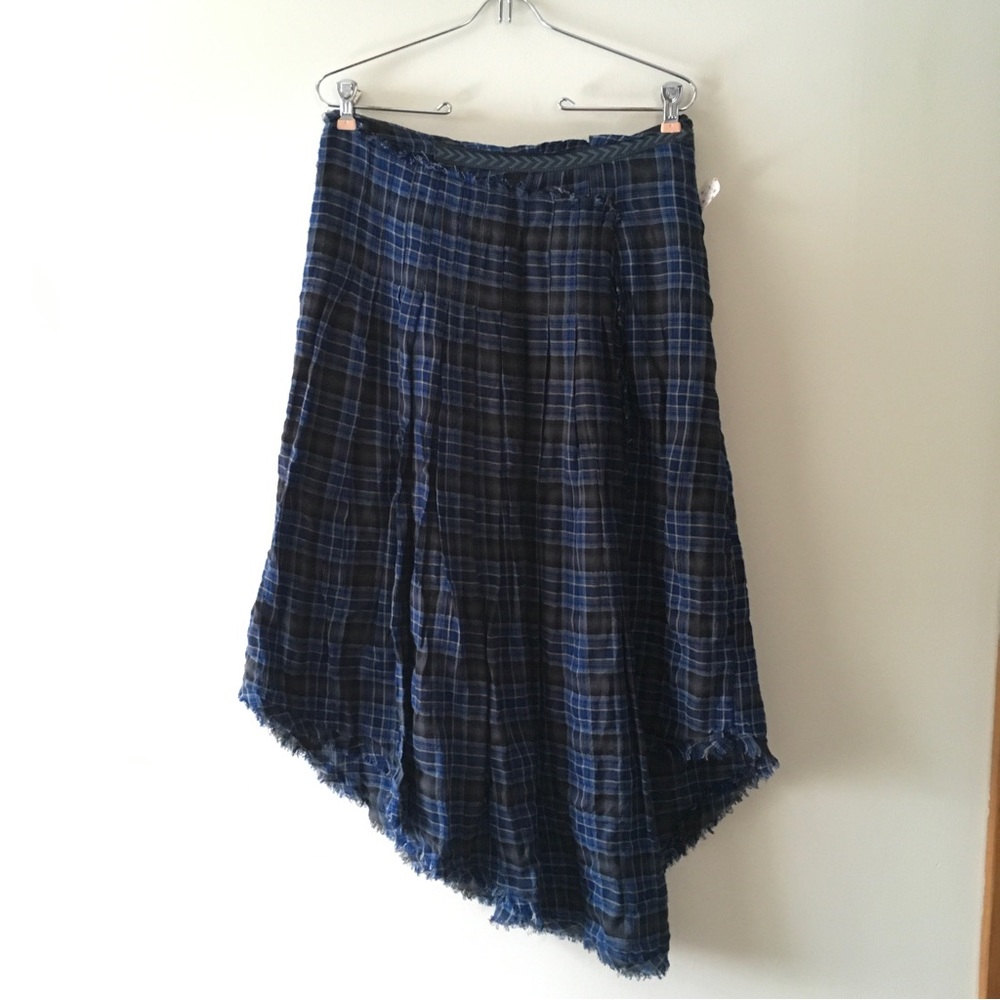 Free People Asymmetrical Plaid Skirt